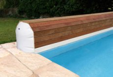 009/Rollover E. Ipé/pvc 2 x 5 m Rollover elektrisch met Ipé bekleding en pvc-lamellen 2 x 5 m