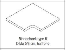 (2)Angor Black 6. Binnenhoek 50/35x50/35x5/3 Angkor Dark Type 6. Binnenhoek 50/35 x 50/35 x 5/3 cm