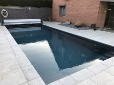 Bluefino 8x3,5x1,5m met rolluik en gratis wp GRATIS WARMTEPOMP bij PP-C zwembad vanaf 8 x 3,5 x 1,5 m met rolluik