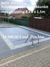 Actie 2025 zelfbouw zwembadpakket 8 x 4 x 1,5 m Actie 2025 zelfbouwkit Polystyreen bouwblokken  8 x 4 x 1,5 m