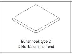 (3)Angkor Dark Type 2. Buitenhoek 35x35x4/2 Angkor Dark Type 2. Buitenhoek 35 x 35 x 4/2 cm