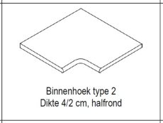 Angkor Dark Type 2. Binnenhoek 60/35 x 60/35 x 4/2 cm